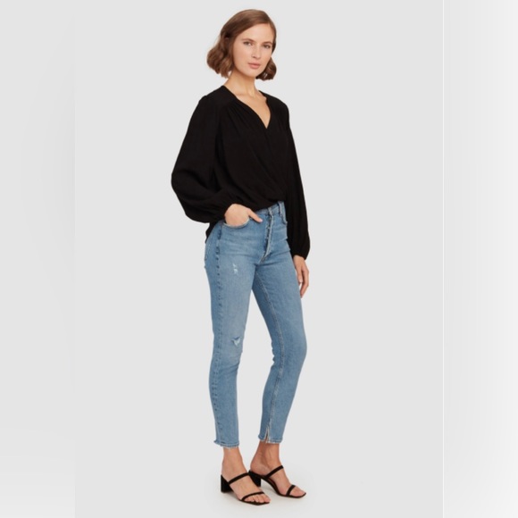 Free People Check On It Wrap Top Black XS - Picture 2 of 14